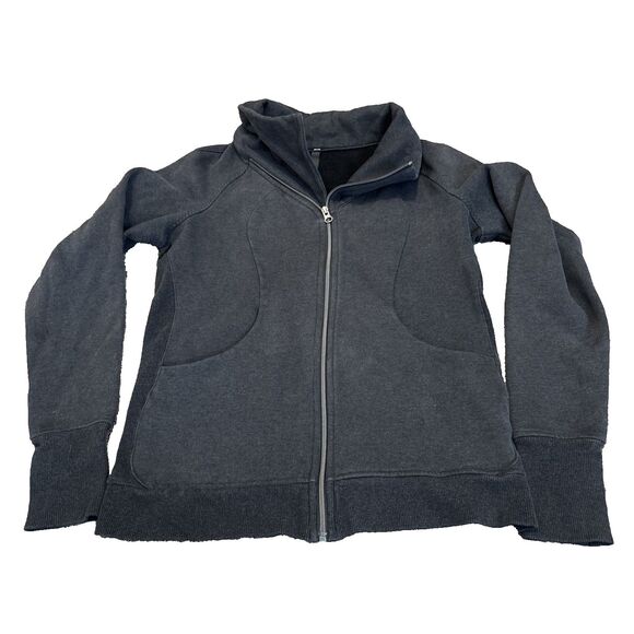 Lululemon Cozy Cuddle Up Jacket Gray Athleisure Full-Zip Asymmetrical - measure - Picture 1 of 11